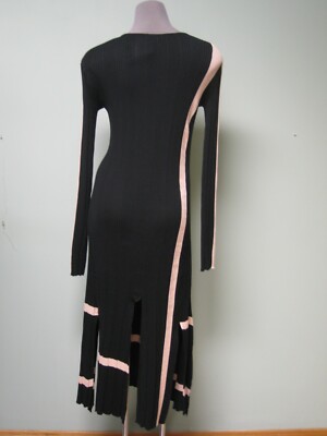 【LOEWE】Embroidered striped ribbed stretch-cotton mididress Loewe Embroidered Striped Ribbed Stretch-cotton Midi Dress