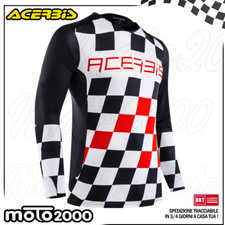 ABBIGLIAMENTO MAGLIA MX START FINISH NERA ROSSA ACERBIS MOTO CROSS ENDURO M L XL