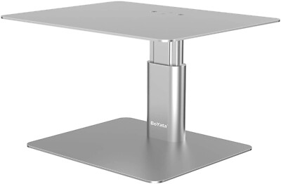 Monitor Stand Adjustable Metal Monitor Riser Compatible with TV PC Laptop Silver