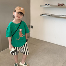 Kid's Pants Summer Boys and Girls Temperament Handsome Vertical Striped Shorts