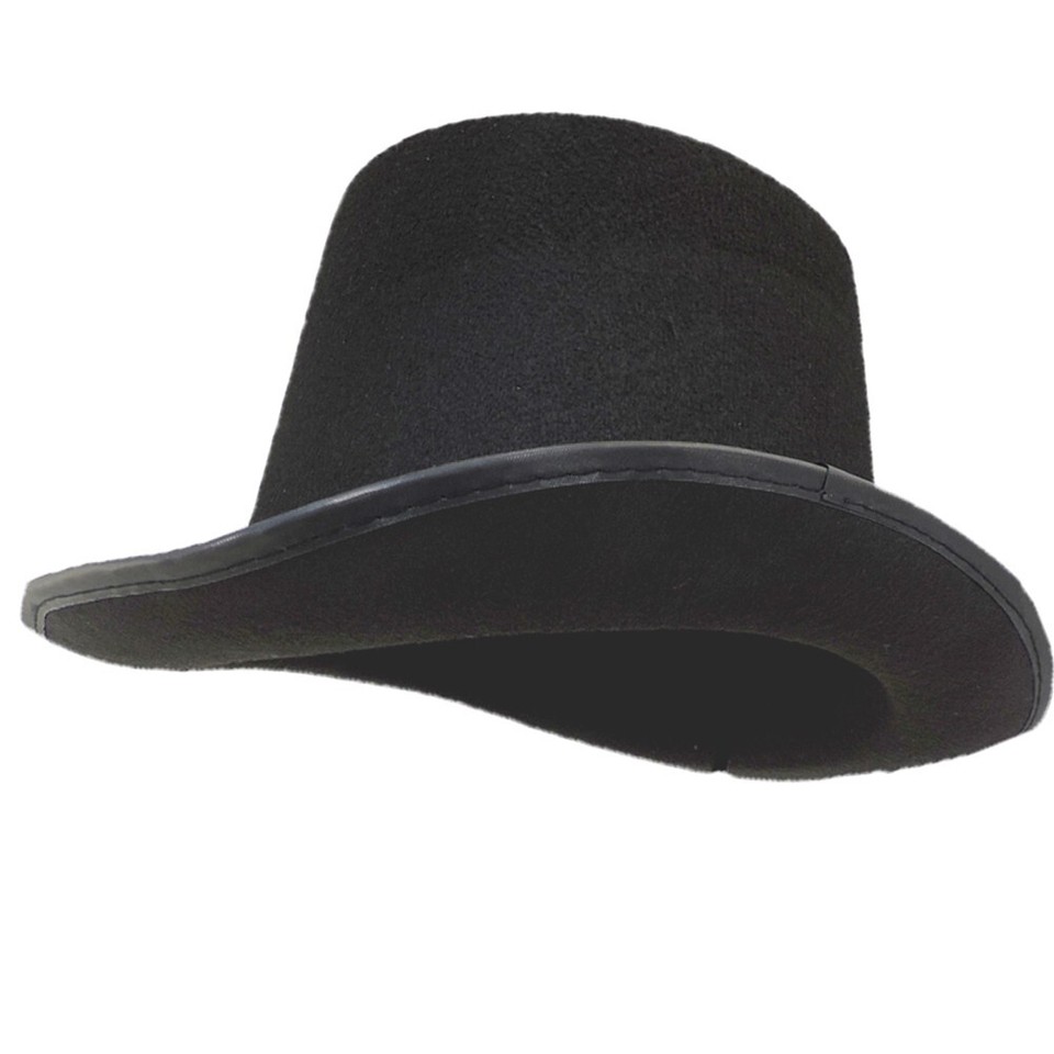 Black Felt Costume Top Hat Formal Wear W Ribbon Accents EBay black-felt-costume-top-hat-formal-wear-w-ribbon-accents-ebay