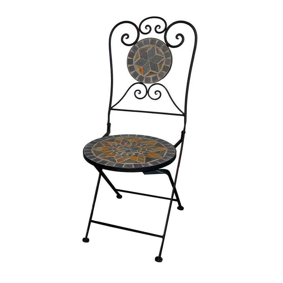 Mosaik Gartenset Gartenstühle Mosaiktisch wählbar Rustikal Rund Eisen - Bild 4 von 4