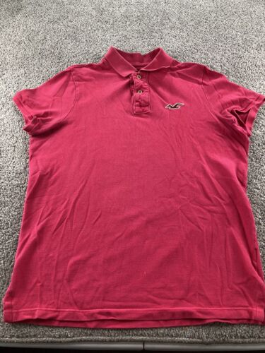 Polo Hollister Adulto Extra Large Rosa Cotone Solido Rugby Golf Casual Uomo - Foto 1 di 13