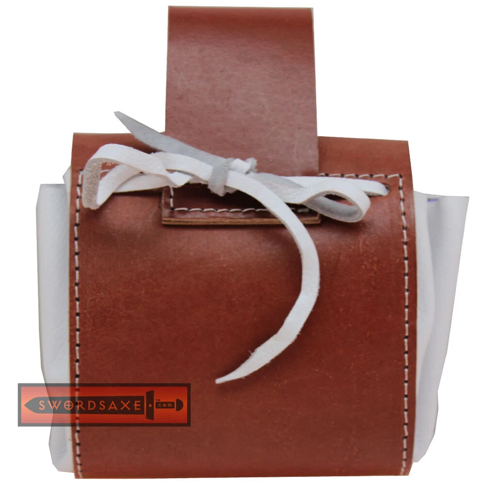 Bolso de cuero de vaca medieval vikingo raider bolsa para monedas con lazo para cinturón juegos con disfraces Foto 3 de 3