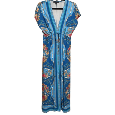 blue floral dress with scarf Monterey Dress With Scarf in Polka Dot – Amanda Uprichard main image 0