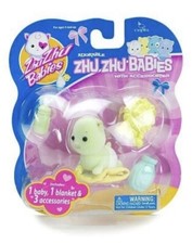 Zhu Zhu Babies  Baby Shiloh Includes Blanket  3 Accessories