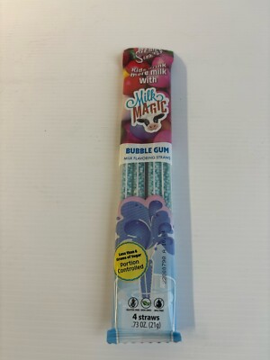 Magic Straws Milk Magic Bubble Gum Milk Flavoring Straws DIP SIP ENJOY