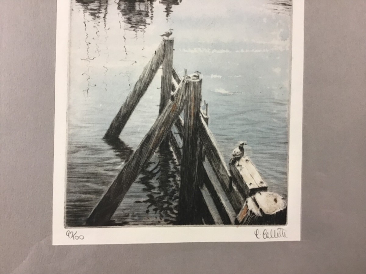 Carol Collette Handcolored Etching Ed.100 Fishing Boats | eBay