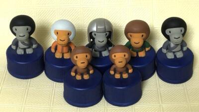 A BATHING APE BABY MILO Bottle Cap Figure PEPSI set of 7 Used F/S