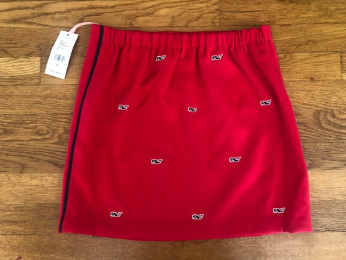 NWT Vineyard Vines Girls Size 14 Whale Embroidered Skirt Calypso Red - Picture 2 of 6