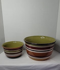Mixing Nesting Bowl Set of 2 Stripes Red Green Yellow Orange Color