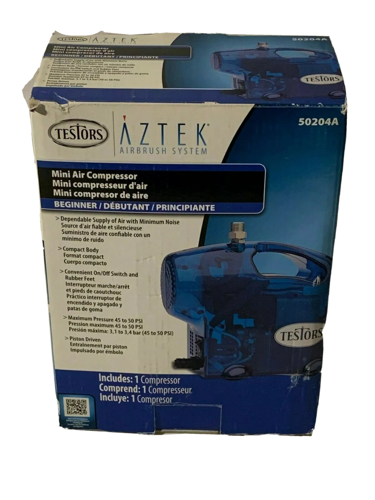 Testors Aztek Beginner Airbrush Mini Air Compressor 50204A Minimum Noise Compact eBay