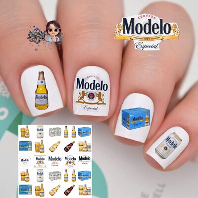 Modelo Beer Waterslide Nail Decals Set Of 50 Instructions & Bonus
