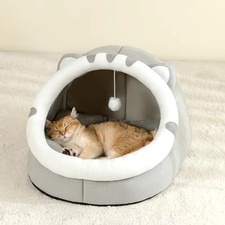 Warmes Katzenbett & Hundehöhle - Kuschelige ...