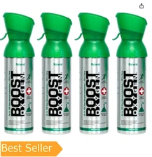 Boost Oxygen Natural Portable 5 Liter Pure Canned Oxygen Canister (4 Pack)