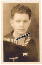 Portrait Kriegsmarine junger Matrose Kieler Kragen Takelhemd 1939 AK orig. 5019