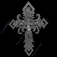 Rhinestone Transfer  Twisted Crystal Cross  H...