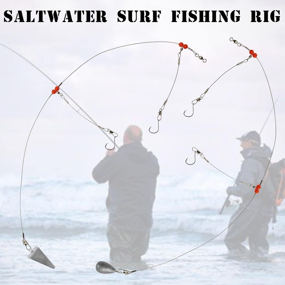 Saltwater Surf Fishing Tackle Kit - Rigs free, Silver | eBay