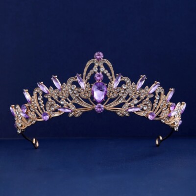 Purple tiara and Crown For Women Queen Crown Crystal  display picture 3