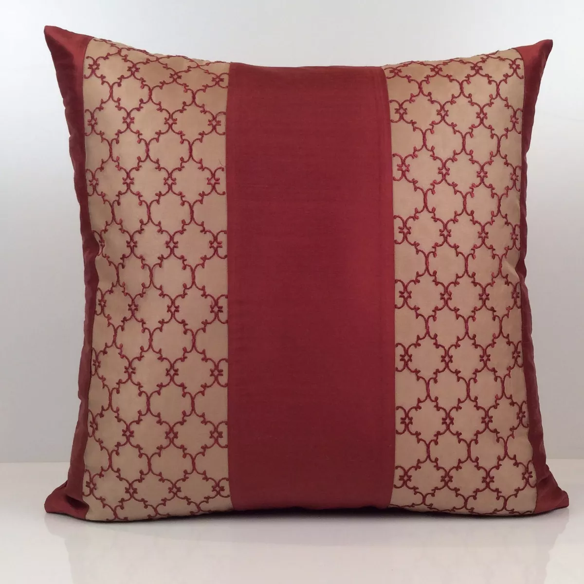 Red and tan pillows 2025