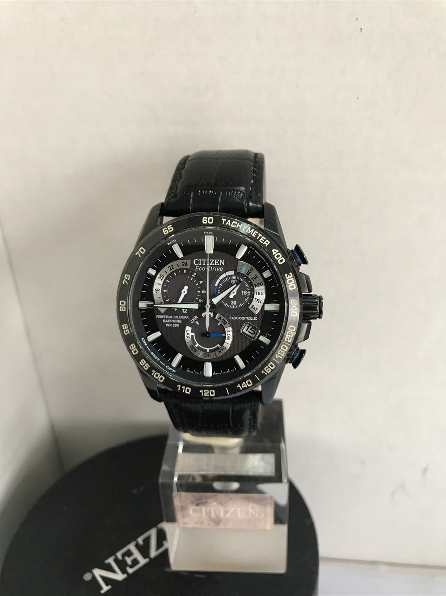 Citizen Men's Eco Drive A-T Radio Controlled Sapphire B.L Strap