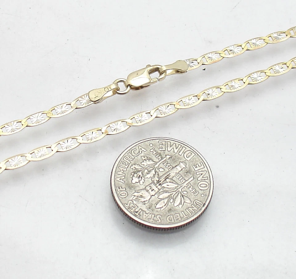 Valentino Sunbeam Chain Anklet Ankle Bracelet Real 10K Yellow White  Gold - Image 4 of 4