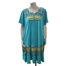 Womens Crinkle Boho Style Dress Size S M Lightweight Midi Hippie Beach Coverup