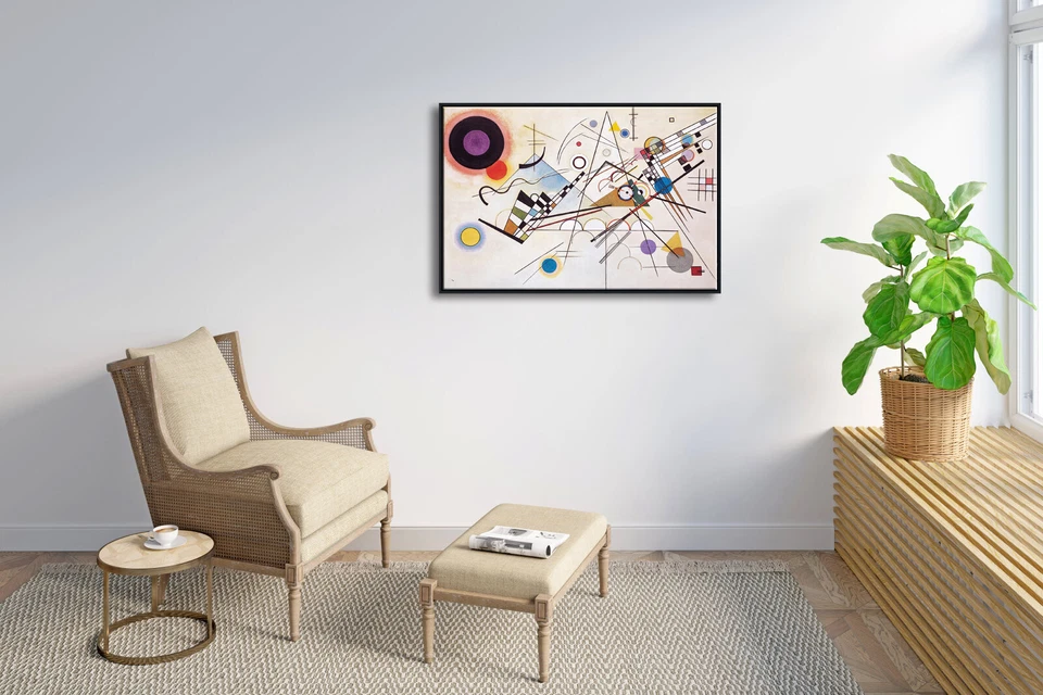 Large Framed Wassily Kandinsky Composition VIII Print of Famous Paintings Canvas - Image 3 of 4