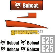 Bobcat E25 Mini Digger Decal Set. 
