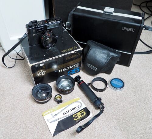 Yashica Electro 35 GT 35mm Film Entfernungsmesser Kamerakit mit vielen Extras