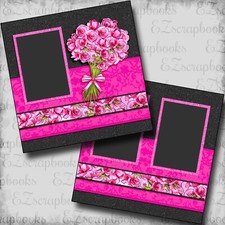 Rose Bouquet - 2 Premade Scrapbook Pages - EZ Layout 5912