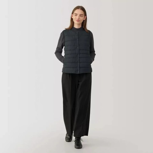 MUJI Collarless Down Vest XS-XXL Packable Lightweight Anti-Static Women NWT - Picture 13 of 33