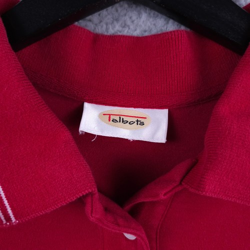 VTG Talbots Shirt Dress Womens 12 Red Striped Polo Ringer Cotton Casual Classic - Picture 3 of 12