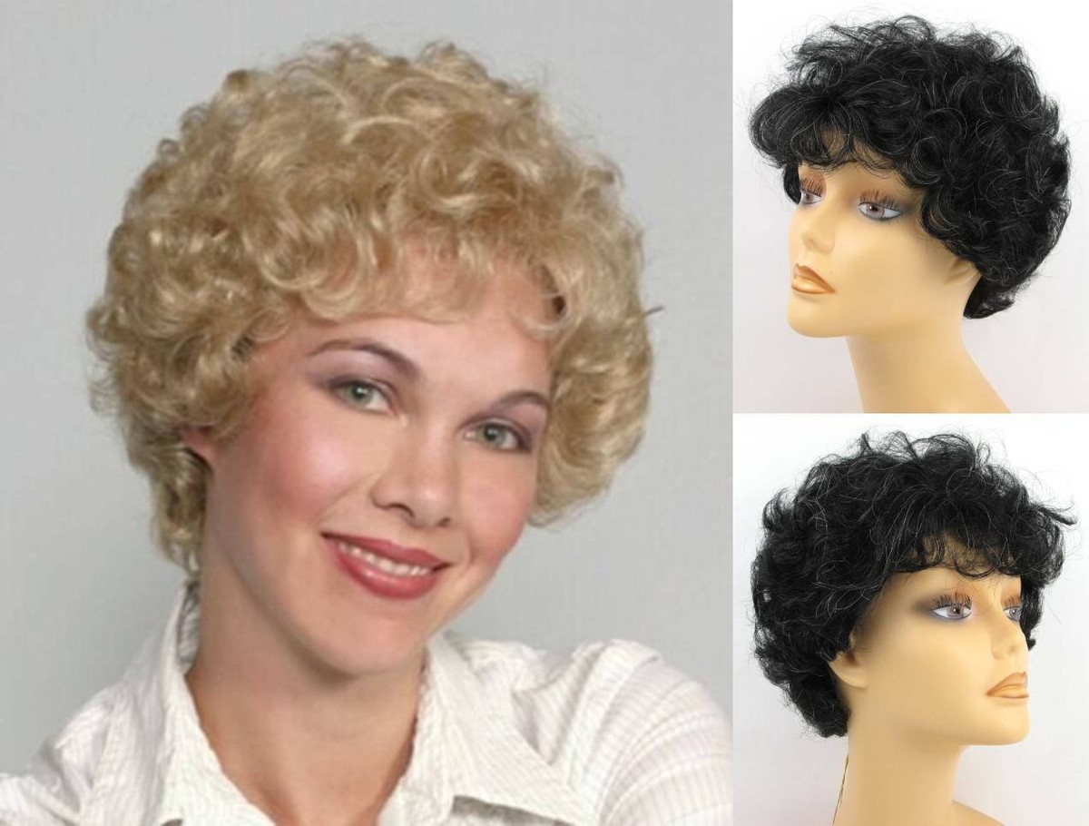 WOMENS SHORT SOFT CURLS CURLY HAIR WIG FULLY HAND TIED MONOFILAMENT TOP  ASHLEY