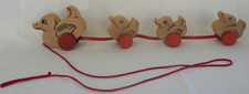 Steiff Wooden Pull Toy Mama Duck and Three Ducklings