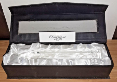 Oleg Cassini Bleikristall Bleistift / Kugelschreiber signiert in Box, Schreibtisch Büro Ornament