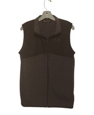 Under Armour Cold Gear Fleece Vest Loose Fit Gray Black Pockets Youth XL