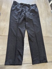 Jack Victor Men's Wool Dress Pants 38R Brown Flat Front Spencer Super 120s