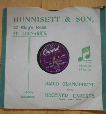 78rpm Bing Crosby & Frank Sinatra Well Did You Evah / & Grace Kelly True Love