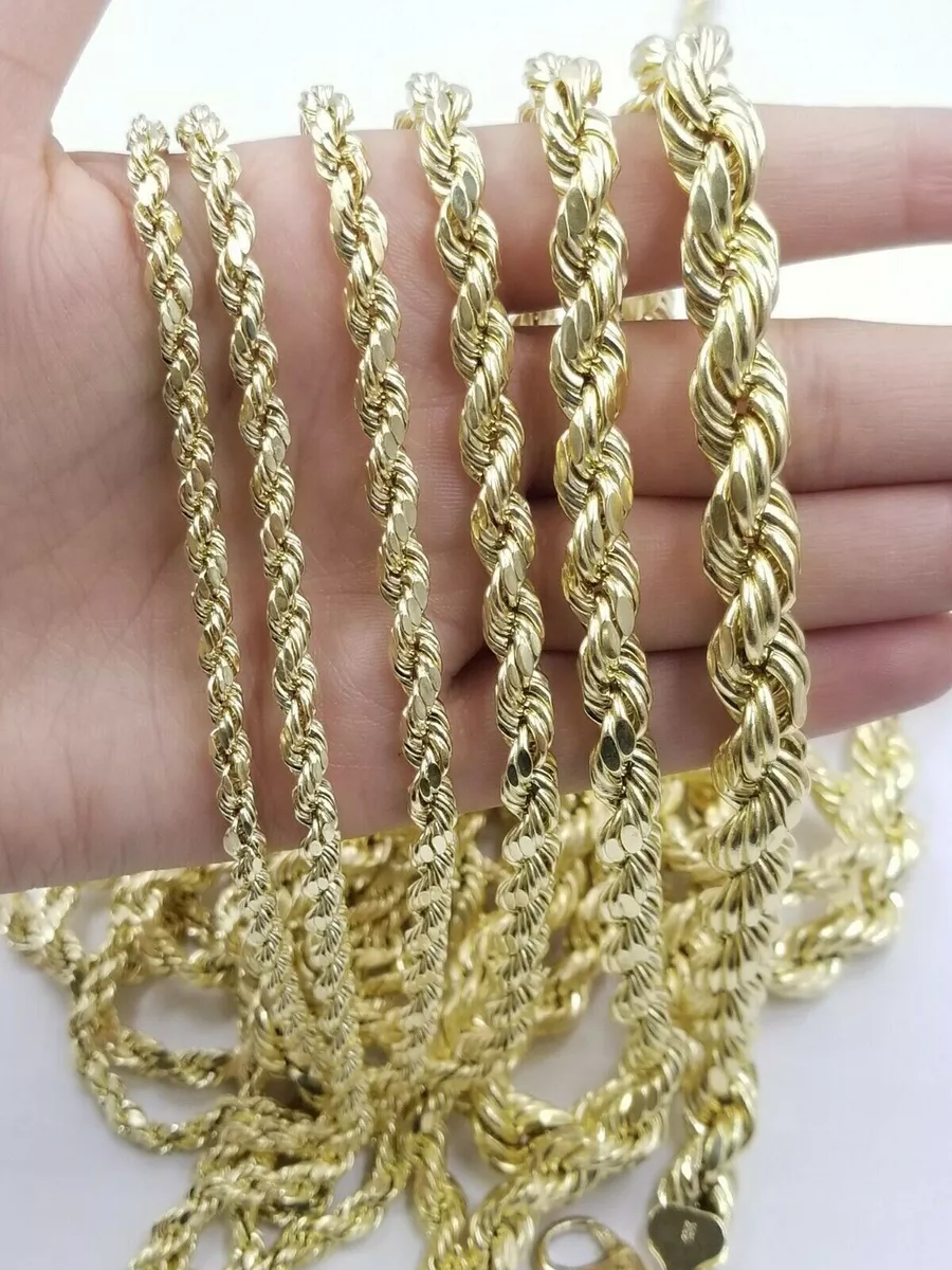 10K Gold 18 - 24 inch Hollow Rope Chain Necklace | One Size | Necklaces + Pendants Chain Necklaces