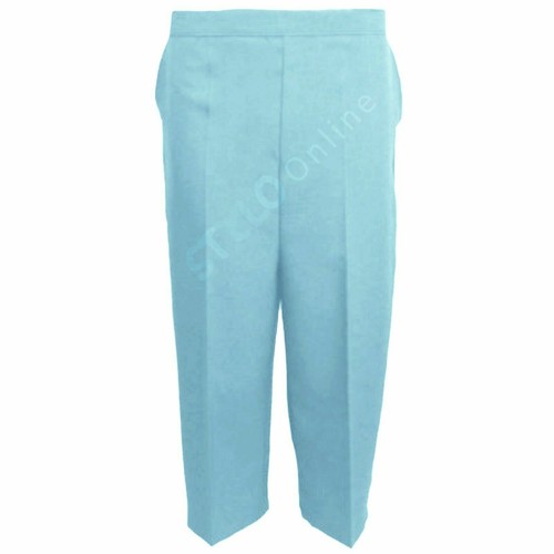 LADIES 3/4 TROUSERS WOMENS THREE QUARTER ELASTICATED WAIST CAPRI CROPPED PANTS - Picture 15 of 40