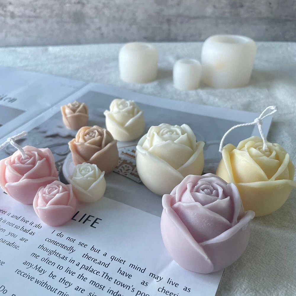 3D Rose Flower Silicone Candle Mold DIY Aromatherapy Candle