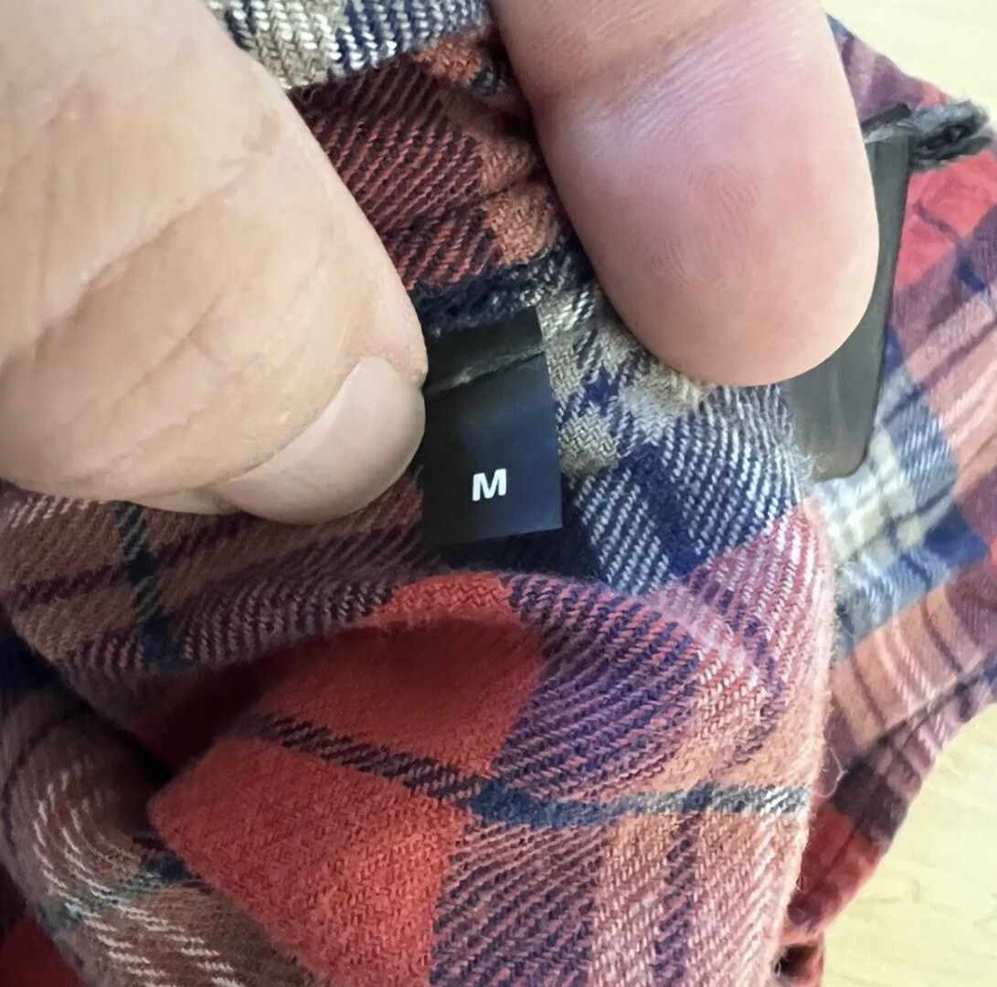 FEAR OF GOD Sixth Collection Red Tartan Plaid Henley Pullover