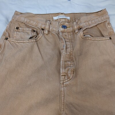Pacsun Jeans 26 High Rise Boot cut Denim Tan Brown Flare