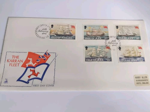 1984 Karran Fleet Tall Ships Isle Of Man First Day Cover