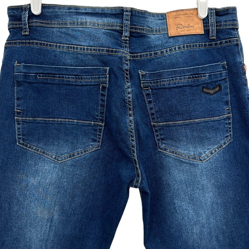 Denom Premium Herren Stretch Slim Mid Wash Blau Denim Jeans Größe 36x30 - Bild 4 von 12