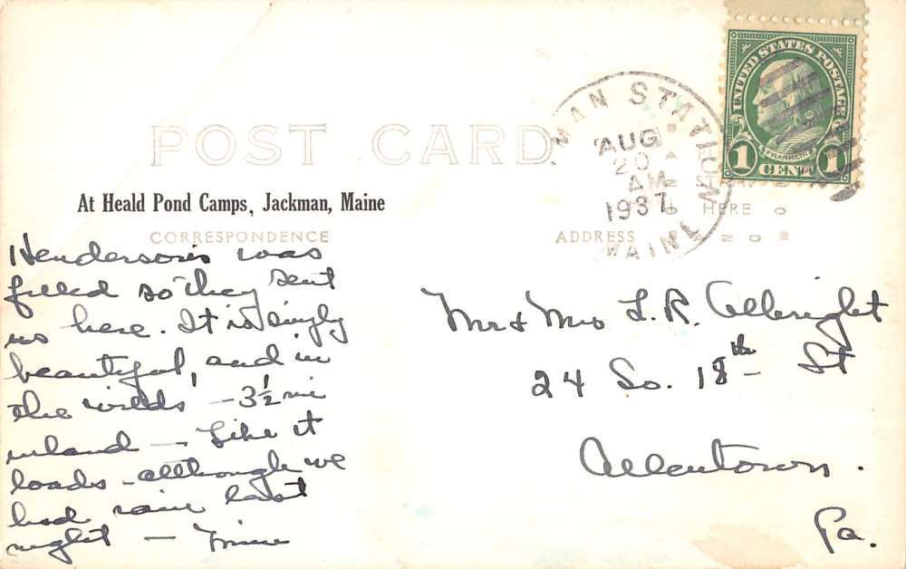 Jackman Maine Heald Pond Camp Real Photo Antique Postcard K33733 eBay