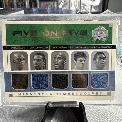 KEVIN GARNETT CARMELO ANTHONY 2004 FLEER FIVE ON FIVE JERSEY CARD #d/199! HOF