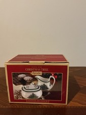 the Spode Christmas Tree Sugar Bowl and Creamer Set