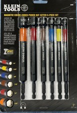 Klein Tools 32930 SAE Magnetic Impact Nut Setter Set, 6-Piece Color Coded Power